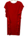 Escada Size 42 Red Triacetate Blend Flutter Sleeve Flounce Midi Dress Red / 42