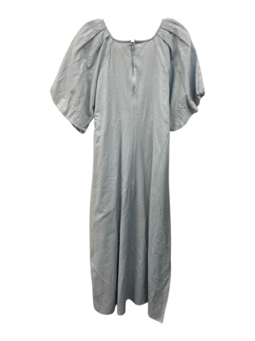Anna Cate Size L Light blue & white Cotton & Linen Corded abstract flowers Dress Light blue & white / L