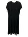 Lafayette 148 Size 10 Black Acetate Blend Lace Detail Cap Sleeve high neck Dress Black / 10