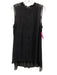 Eileen Fisher Size M Black Silk Sheer Overlay Button Down Sleeveless Tunic Top Black / M