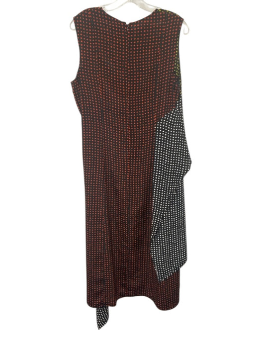 Diane Von Furstenberg Size 10 Black, Red, Yellow Silk Flounce Polka Dot Dress Black, Red, Yellow / 10