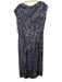 Etro Size 48 / Large Navy Blue & White Viscose Blend Paisley Flounce Maxi Dress Navy Blue & White / 48 / Large