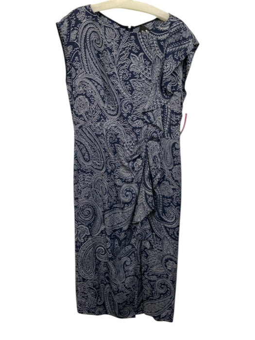 Etro Size 48 / Large Navy Blue & White Viscose Blend Paisley Flounce Maxi Dress Navy Blue & White / 48 / Large