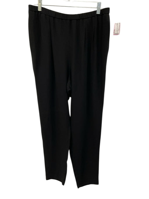 Eileen Fisher Size M Black Silk Elastic Waist Drop Crotch Pants Black / M
