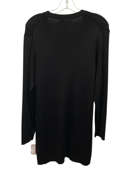 St John Size XL Black Rayon Blend Knit Button Front V Neck Cardigan Black / XL