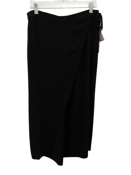 Eileen Fisher Size M Black Silk Tie Waist Over Skirt Wide Leg Pants Black / M