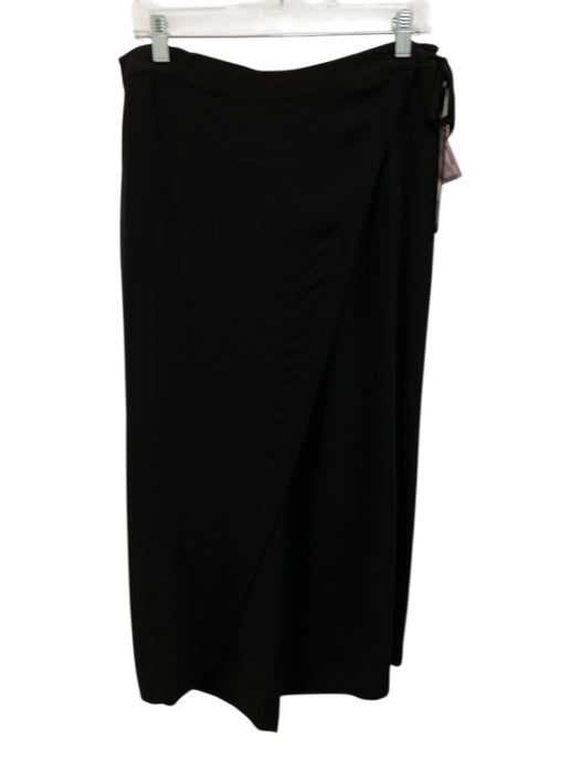Eileen Fisher Size M Black Silk Tie Waist Over Skirt Wide Leg Pants Black / M