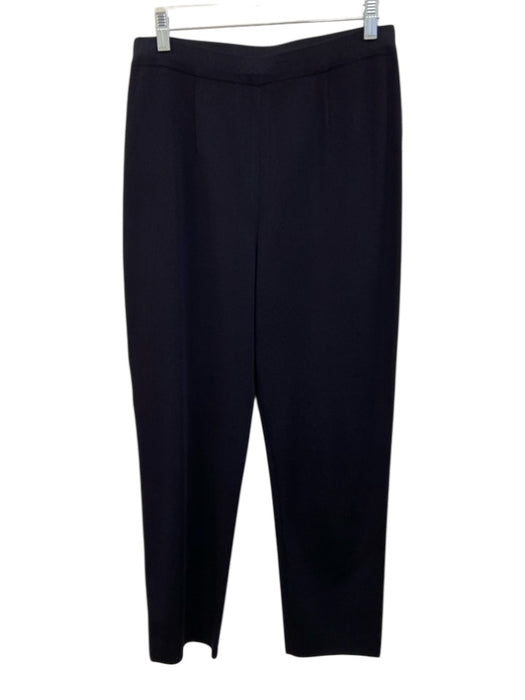 Misook Size M Navy Blue Acrylic Knit Elastic Waist Straight Leg Pants Navy Blue / M