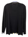 Misook Size L Navy Blue & White Acrylic Ribbed Trim Collarless Full Zip Jacket Navy Blue & White / L