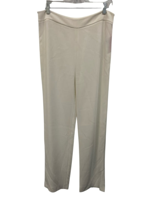 Jonathan Simkhai Size 8 Cream White Acetate Blend High Rise Side Zip Pants Cream White / 8