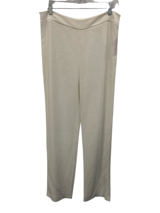Jonathan Simkhai Size 8 Cream White Acetate Blend High Rise Side Zip Pants Cream White / 8