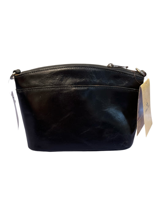 Patricia Nash Black Leather Top Zipper Shoulder & Crossbody Straps Bag Black / Small