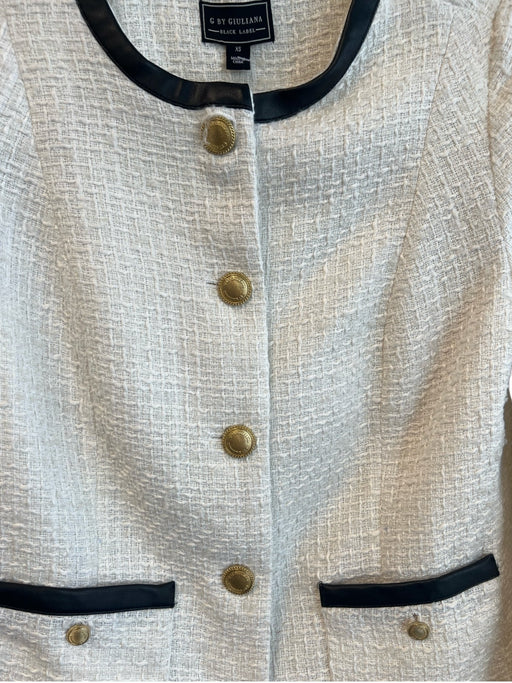 G by Giuliana Black Label Size XS White & Black Polyester Tweed Jacket White & Black / XS