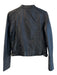 Guess Size S Black Lamb leather Standing Collar Zip Front Gold Hardware Jacket Black / S