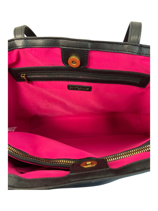 Betsy Johnson Pink Brown & Black Leather Shoulder Bag Cheetah & Floral Tote Bag Pink Brown & Black / M