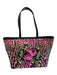 Betsy Johnson Pink Brown & Black Leather Shoulder Bag Cheetah & Floral Tote Bag Pink Brown & Black / M