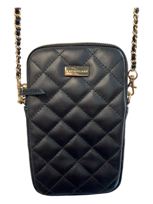 G by Giuliana Black Label Black Leather Gold detail Wallet Cross Body Bag Black / S