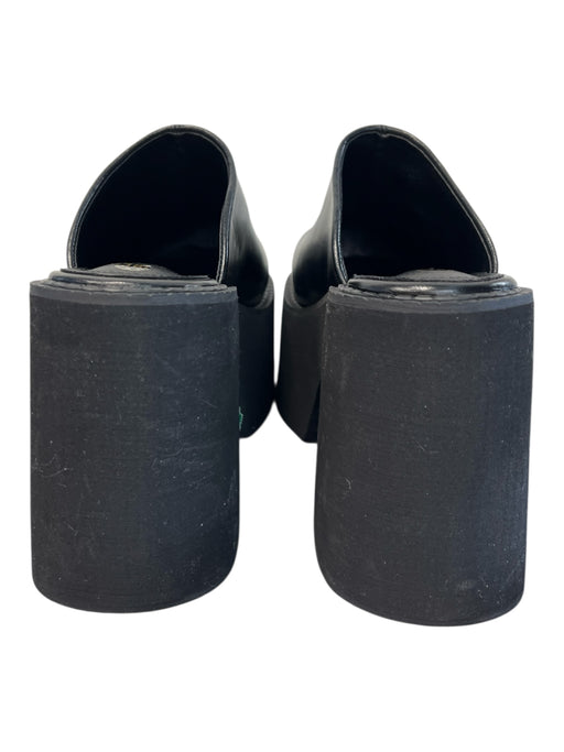 No label Shoe Size 38 Black Faux Leather Rubber Sole Mule Closed round toe Shoes Black / 38