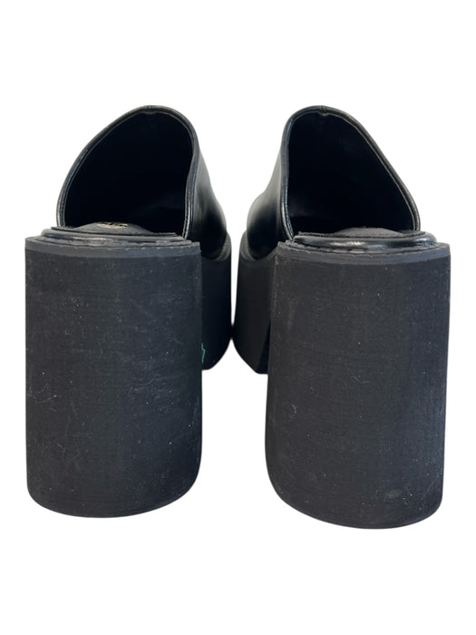 No label Shoe Size 38 Black Faux Leather Rubber Sole Mule Closed round toe Shoes Black / 38