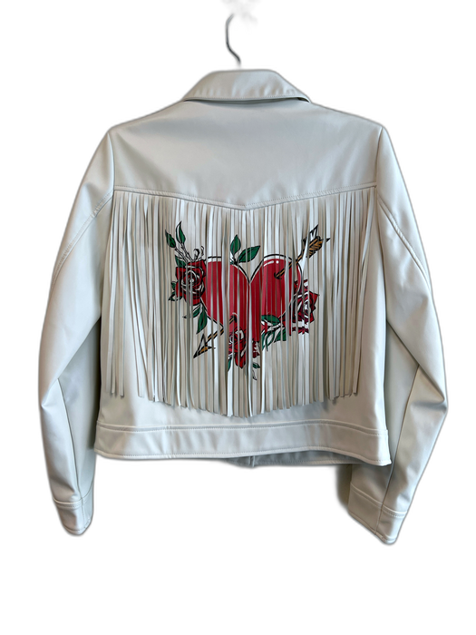 By Giuliana Black Label Size Small White Polyurethane Red Heart Graphic Jacket White / Small