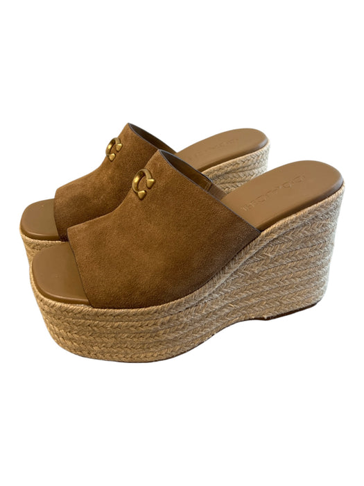 Coach Shoe Size 7.5 Brown & Tan Leather Espadrille Platform Slip On Shoes Brown & Tan / 7.5