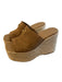 Coach Shoe Size 7.5 Brown & Tan Leather Espadrille Platform Slip On Shoes Brown & Tan / 7.5