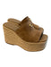 Coach Shoe Size 7.5 Brown & Tan Leather Espadrille Platform Slip On Shoes Brown & Tan / 7.5