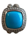 David Yurman Silver & Blue 925 Silver Diamonds Turquoise Cable Statement Ring Silver & Blue