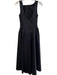 Yojani Boutique Size XS Black Cotton & Spandex Sateen Trim Boat Neck Midi Dress Black / XS