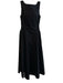 Yojani Boutique Size XS Black Cotton & Spandex Sateen Trim Boat Neck Midi Dress Black / XS