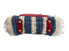 Patricia Nash White Blue & Red paper straw Top Handles Zip Close Bag White Blue & Red