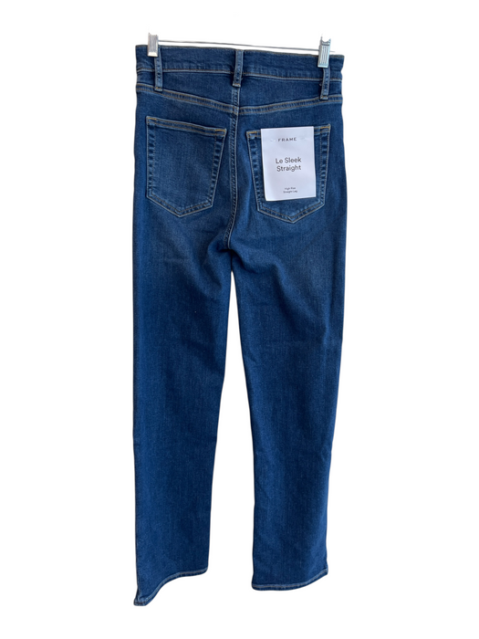 Frame Size 25 Med Dark Wash Cotton Blend 5 Pocket Zip Fly High Waist Jeans Med Dark Wash / 25