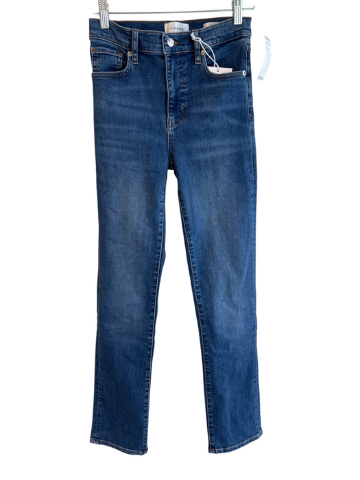 Frame Size 25 Med Dark Wash Cotton Blend 5 Pocket Zip Fly High Waist Jeans Med Dark Wash / 25