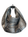 Blue & Aqua Reptile Top Handle Zip Close Tassel Hobo Bag Blue & Aqua / Large