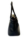 Tuscany Leather Black Leather Top Zipper Double Handle Gold Hardware Bag Black / Medium