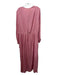 Sundress Size M/L Pink & Gold Viscose V Neck Metallic Thread Long Sleeve Dress Pink & Gold / M/L