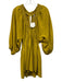 Free People Size M Mustard Yellow Cotton Long puff sleeve V Neck Mini Dress Mustard Yellow / M