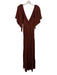 FP Beach Size XS Rust Orange Polyester & Viscose Cap Sleeve V Neck Tiered Dress Rust Orange / XS