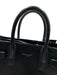 Saint Laurent Black Pebble Leather Open Top Silver Hardware Crossbody Strap Bag Black / S