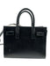Saint Laurent Black Pebble Leather Open Top Silver Hardware Crossbody Strap Bag Black / S