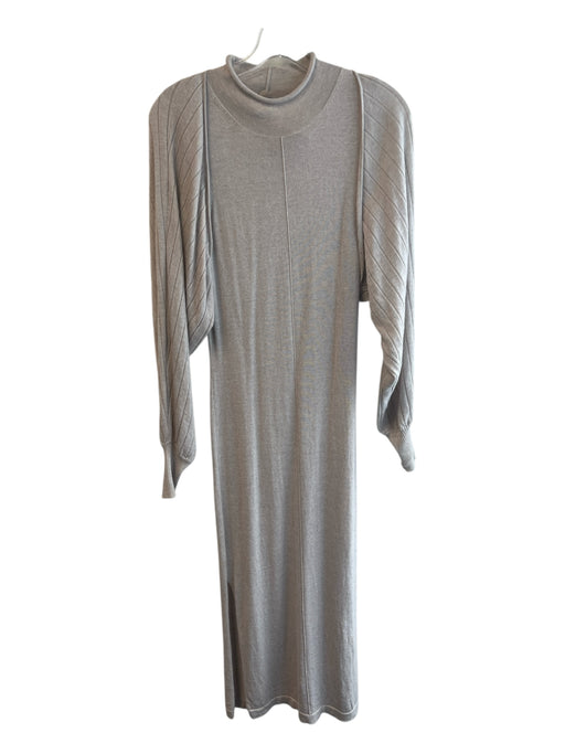 Naadam Size S Beige Merino Wool Attached sweater Ankle Length high neck Dress Beige / S