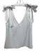 Amanda Uprichard Size XS White Polyester Sleeveless Tie Shoulder V Neck Top White / XS