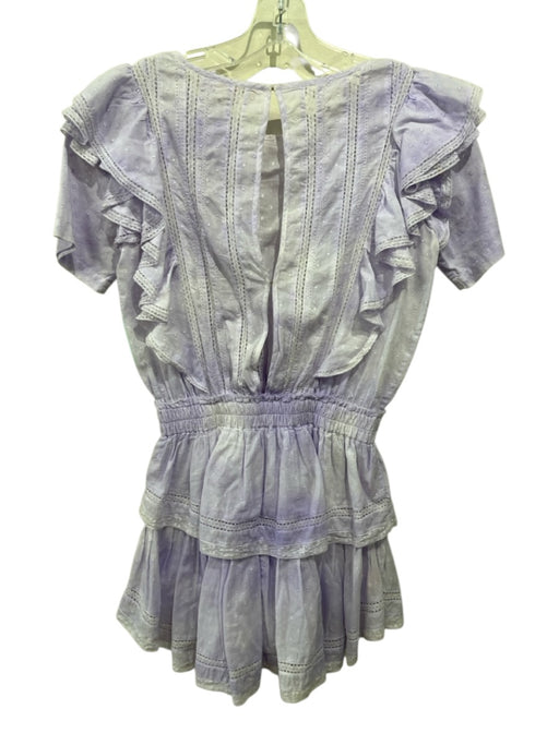Loveshackfancy Size XS Light Purple Cotton Lace Trim Short Sleeve Dress Light Purple / XS