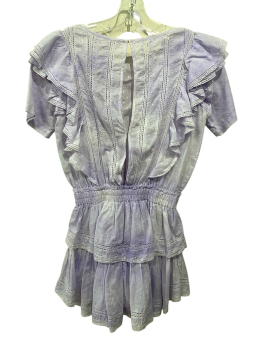 Loveshackfancy Size XS Light Purple Cotton Lace Trim Short Sleeve Dress Light Purple / XS