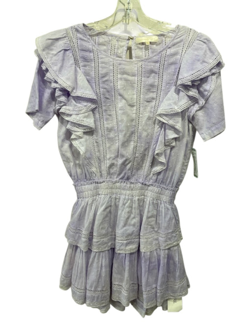 Loveshackfancy Size XS Light Purple Cotton Lace Trim Short Sleeve Dress Light Purple / XS