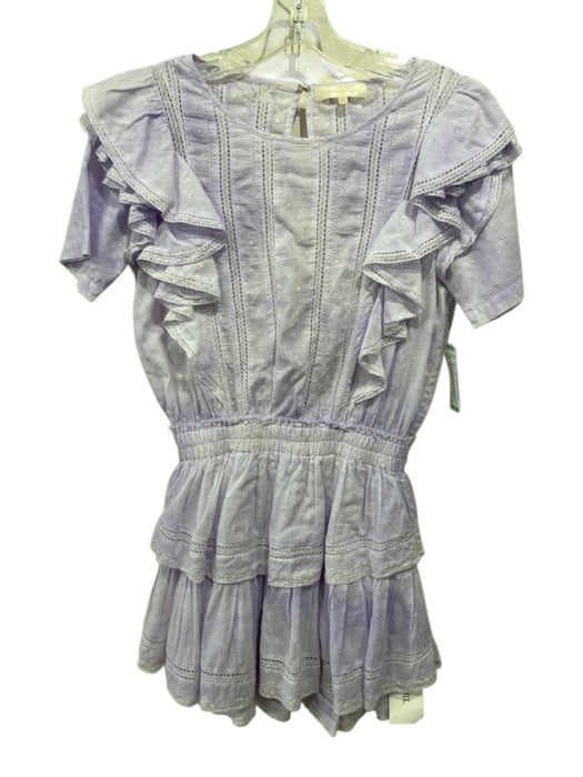 Loveshackfancy Size XS Light Purple Cotton Lace Trim Short Sleeve Dress Light Purple / XS