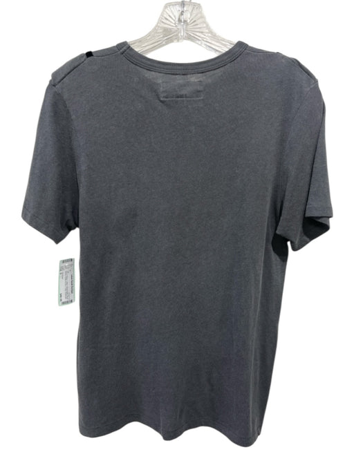 The Great Size 0 Gray & Black Cotton Velvet Detail Short Sleeve T Shirt Top Gray & Black / 0