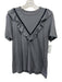 The Great Size 0 Gray & Black Cotton Velvet Detail Short Sleeve T Shirt Top Gray & Black / 0