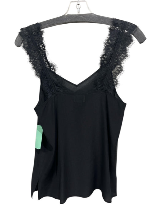 Cami NYC Size XS Black Silk Lace Detail Sleeveless V Neck Tank Top Black / XS