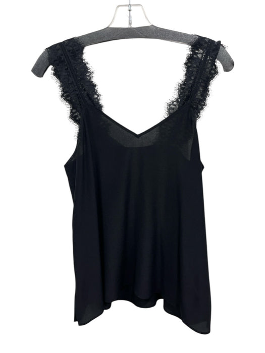Cami NYC Size XS Black Silk Lace Detail Sleeveless V Neck Tank Top Black / XS